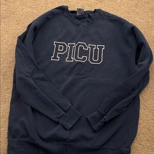 PICU Comfort Colors Navy Crewneck Sweater